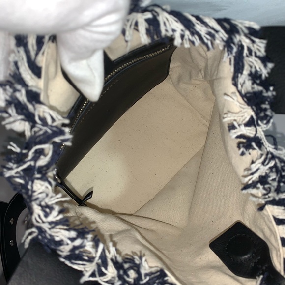 nwot LOEFFLER RANDALL pencil striped BUCKET BAG - Picture 7 of 9